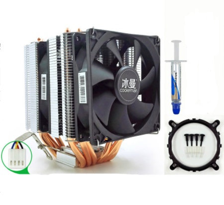 6 Heat Pipe CPU Radiator with Quiet Desktop Fan and Accessories