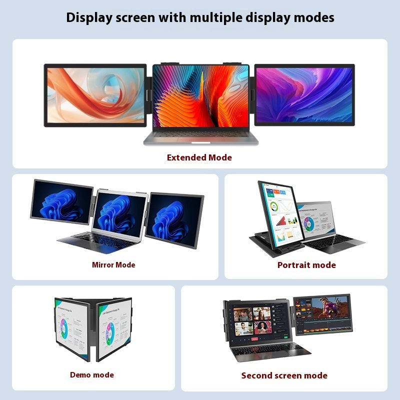 14-inch Dual-screen Portable Monitor Laptop With Wall-mounted External Expansion Screen Dual-screen Portable Screen - KELE SHOP