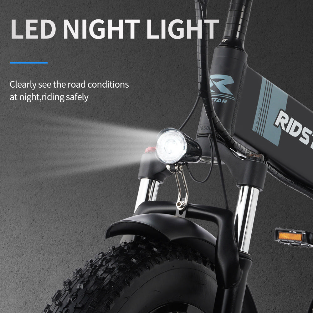 Bicicleta eléctrica de montaña plegable de 20 pulgadas de ancho con neumáticos anchos