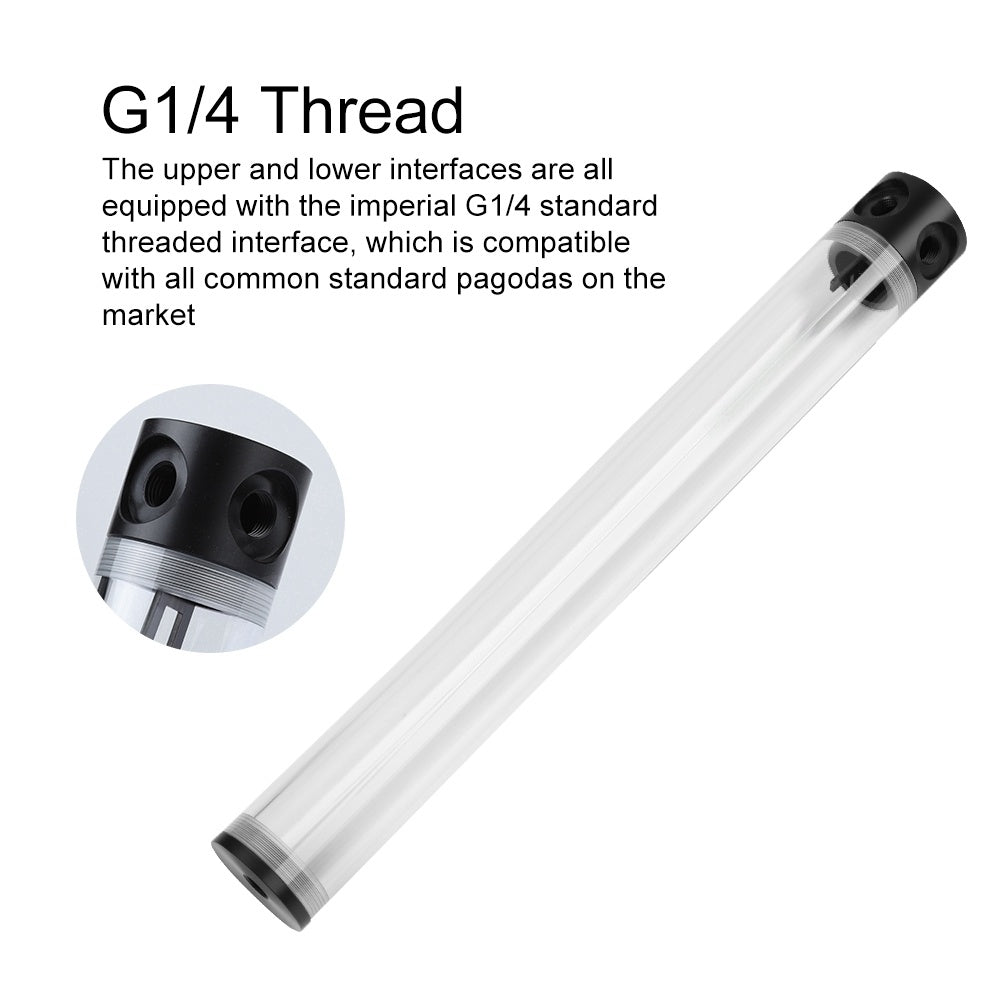 50mm Diameter G1/4 Thread DIY Extra Long Cylinder Water cooled Tank for Computer Cooling 400mm - KELE SHOP