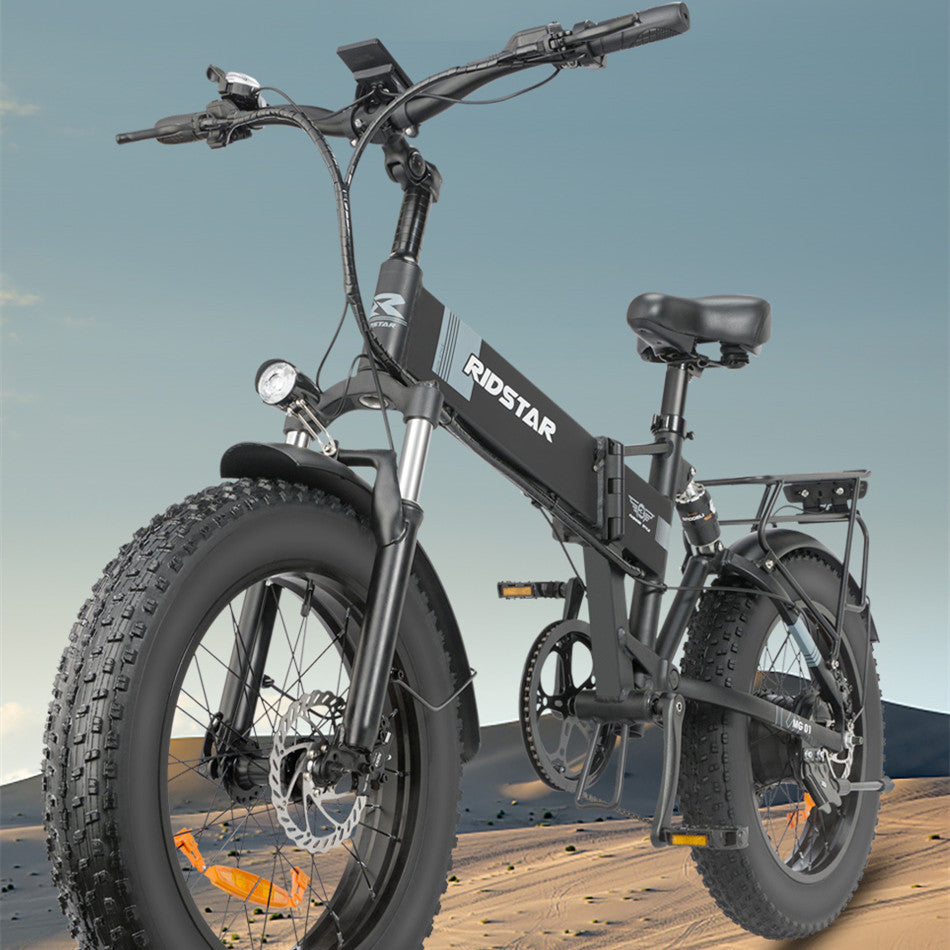 Bicicleta eléctrica de montaña plegable de 20 pulgadas de ancho con neumáticos anchos