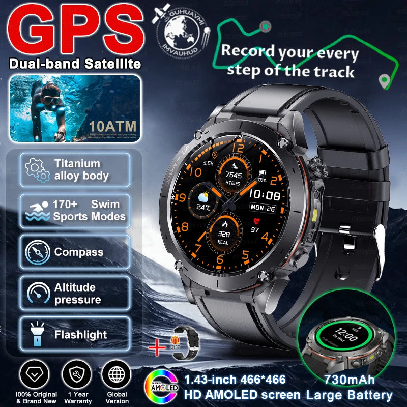 2025 New for Xiaomi GPS + Galileo Built-in Dual-band GNSS Smart Watch Compass 10ATM Waterproof Swim Fitness Tracker Smartwatches