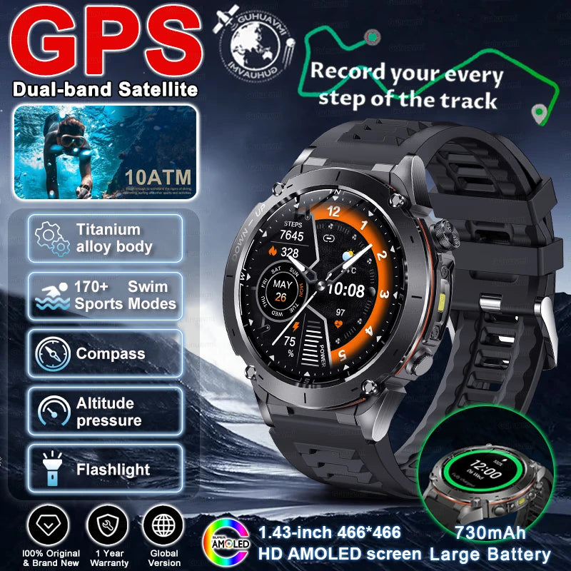 2025 New for Xiaomi GPS + Galileo Built-in Dual-band GNSS Smart Watch Compass 10ATM Waterproof Swim Fitness Tracker Smartwatches