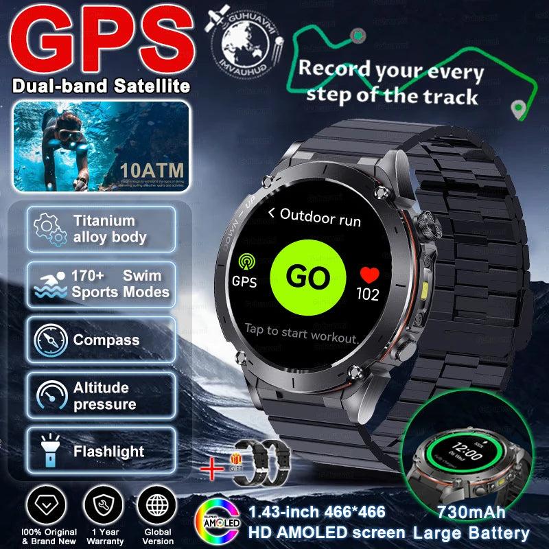 2025 New for Xiaomi GPS + Galileo Built-in Dual-band GNSS Smart Watch Compass 10ATM Waterproof Swim Fitness Tracker Smartwatches