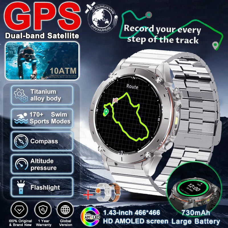 2025 New for Xiaomi GPS + Galileo Built-in Dual-band GNSS Smart Watch Compass 10ATM Waterproof Swim Fitness Tracker Smartwatches