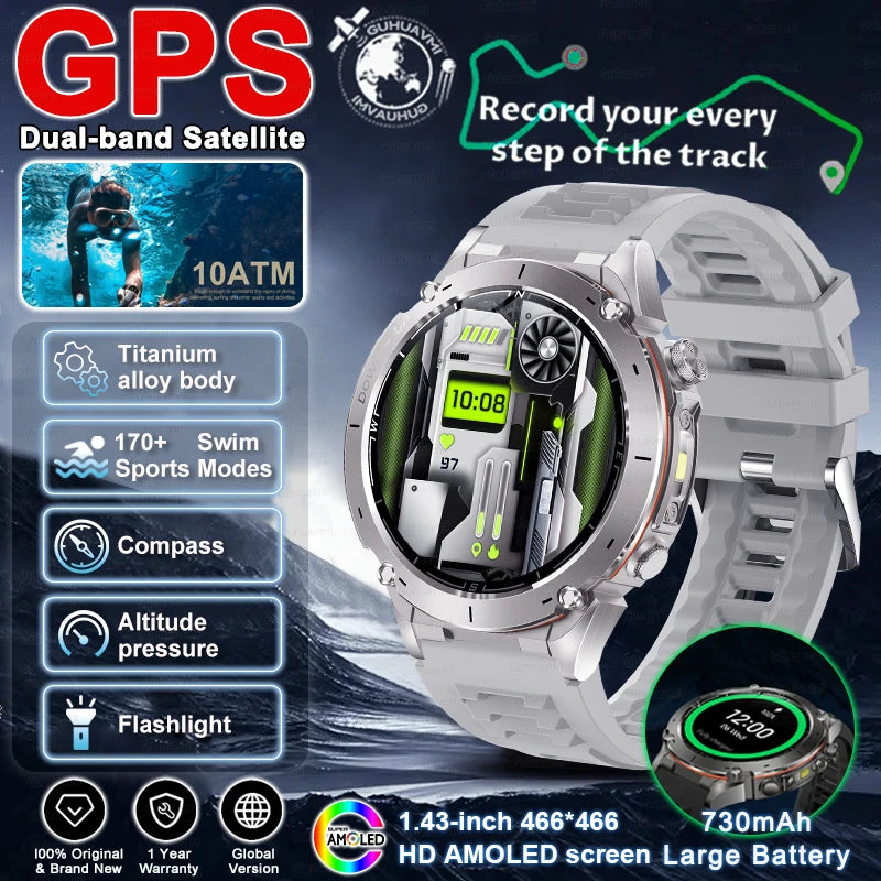 2025 New for Xiaomi GPS + Galileo Built-in Dual-band GNSS Smart Watch Compass 10ATM Waterproof Swim Fitness Tracker Smartwatches