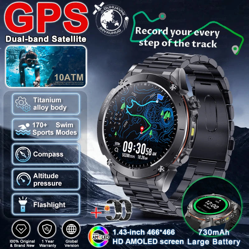2025 New for Xiaomi GPS + Galileo Built-in Dual-band GNSS Smart Watch Compass 10ATM Waterproof Swim Fitness Tracker Smartwatches