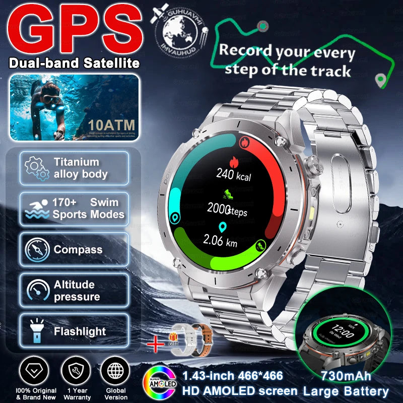2025 New for Xiaomi GPS + Galileo Built-in Dual-band GNSS Smart Watch Compass 10ATM Waterproof Swim Fitness Tracker Smartwatches