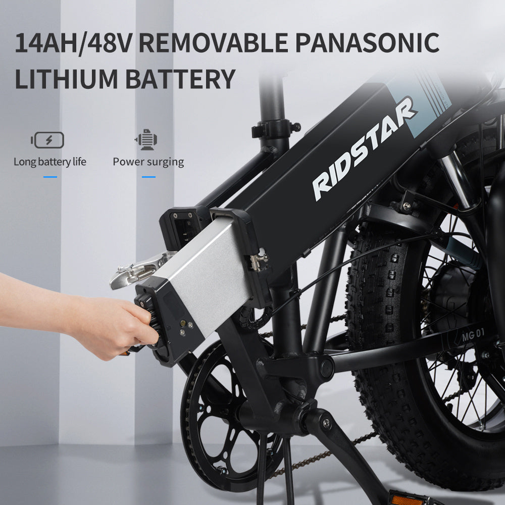 Bicicleta eléctrica de montaña plegable de 20 pulgadas de ancho con neumáticos anchos