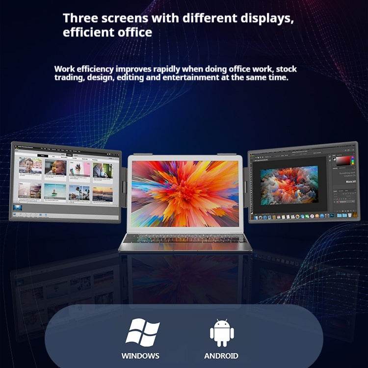 14-inch Dual-screen Portable Monitor Laptop With Wall-mounted External Expansion Screen Dual-screen Portable Screen - KELE SHOP